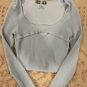 Urban Outfitters Light Blue Ribbed Top